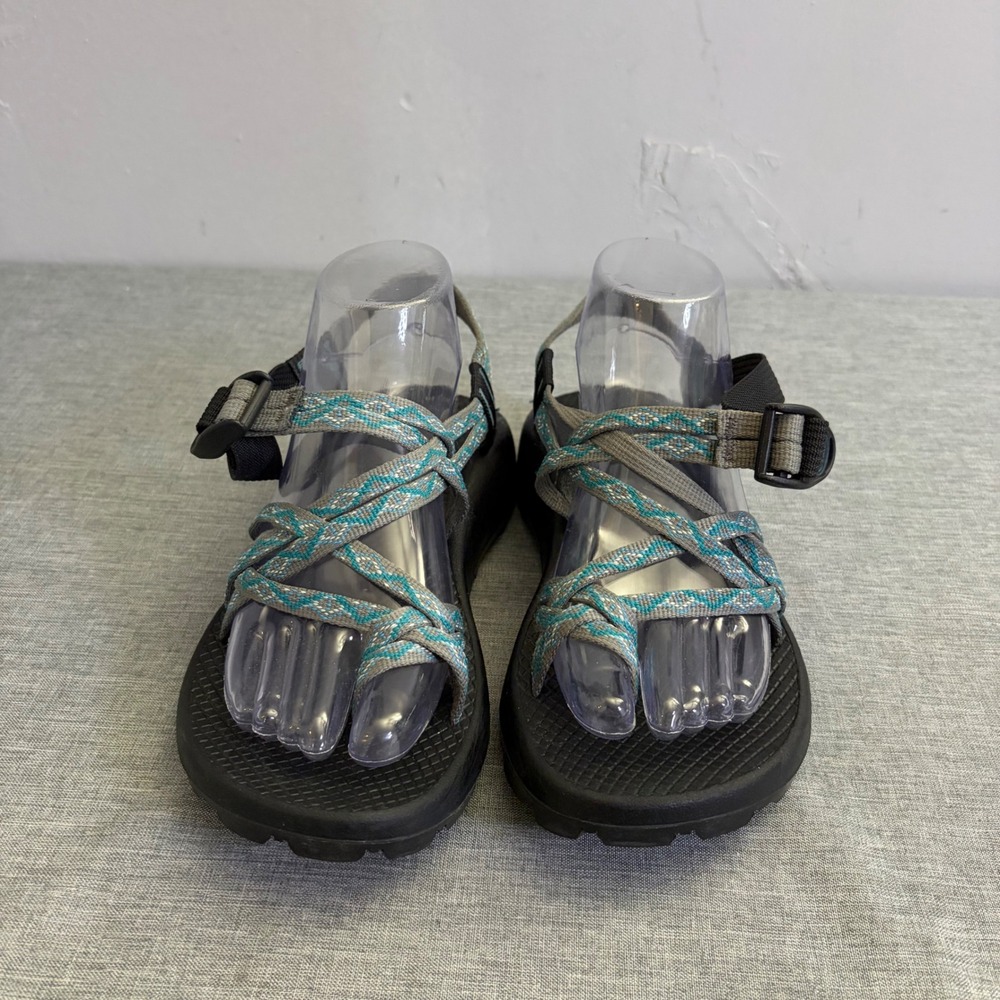 Chaco Z/Cloud 2 Sandals Women Size 8 Blue Gray Double Strap Toe Loop Vibram